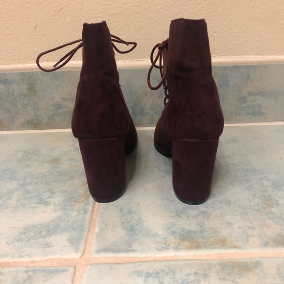 Purple laced open-toe booties - Picture 4 of 4